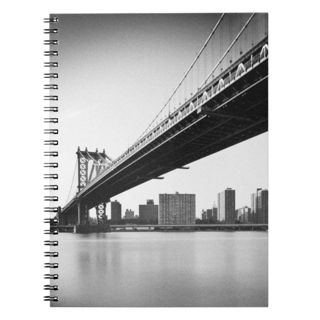 Manhattan Bridge and skyline, New York, US. Spiral Notebook (Front)