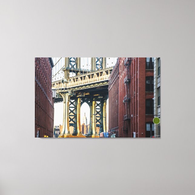 Manhattan Bridge at Sunset Canvas Print (Front)