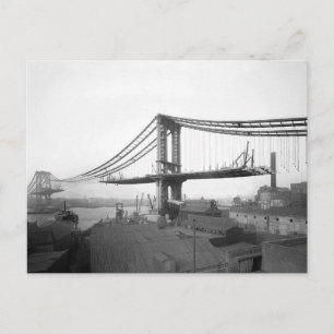 Manhattan Bridge Construction, 1909 Postcard