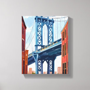 Manhattan Bridge New York City Painting Canvas Print