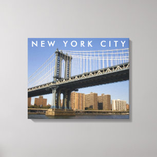 Manhattan Bridge the East River   New York City Canvas Print
