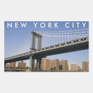 Manhattan Bridge the East River New York City Rectangular Sticker