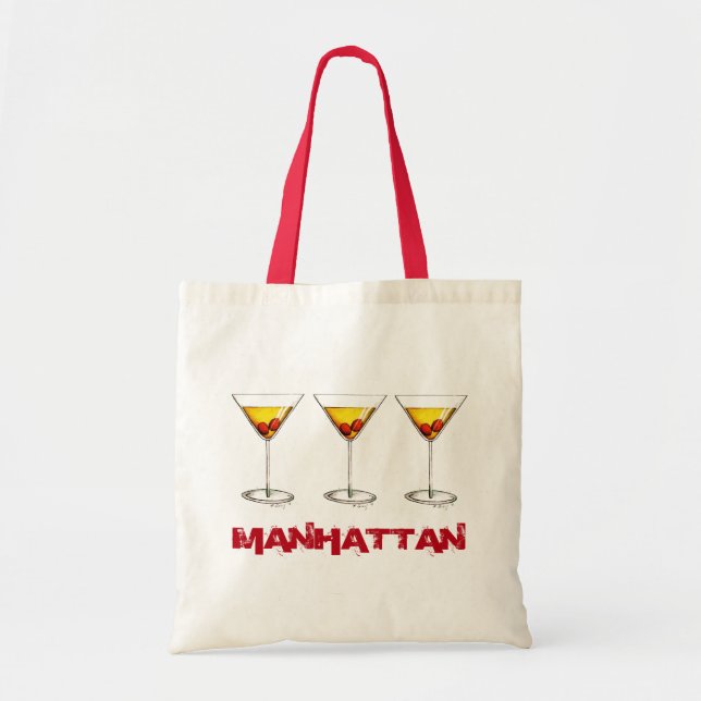 Manhattan Cocktail Glass New York City NYC Tote Bag (Front)