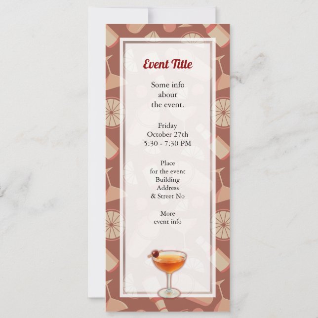 Manhattan Cocktail Invitation (Back)