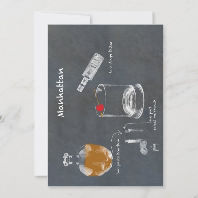 Manhattan Cocktail Invitation (Front)