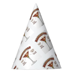 Manhattan Cocktail Recipe Art Party Hat