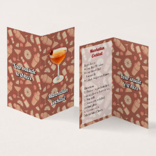Manhattan Cocktail Recipe Business Card