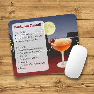 Manhattan Cocktail Recipe Mouse Pad