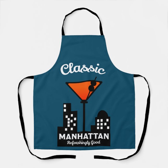 Manhattan Cocktail Wall Art Apron (Front)