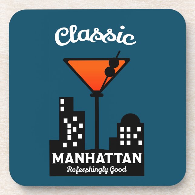 Manhattan Cocktail Wall Art Coaster (Front)