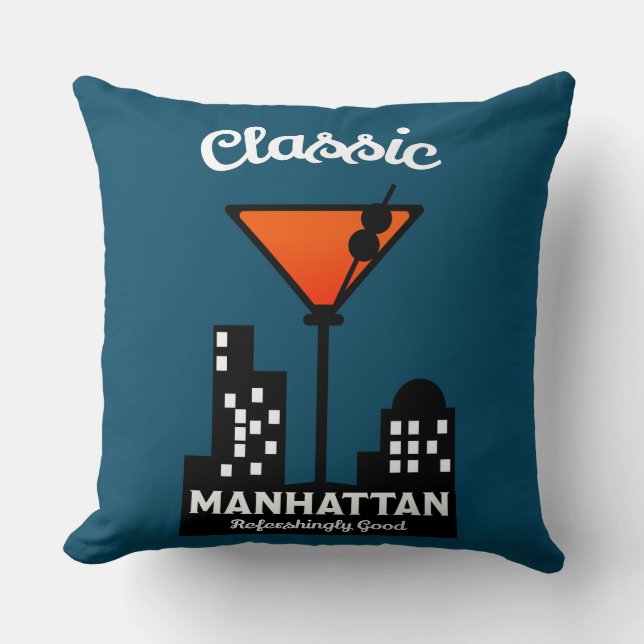 Manhattan Cocktail Wall Art Cushion (Front)
