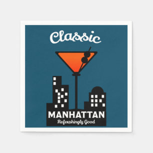 Manhattan Cocktail Wall Art Napkin