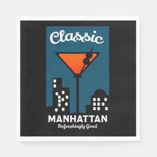 Manhattan Cocktail Wall Art Napkin