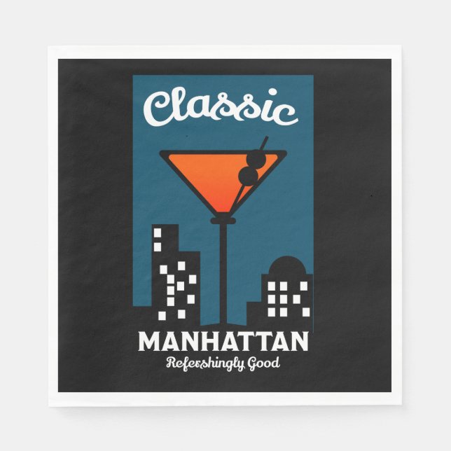 Manhattan Cocktail Wall Art Napkin (Front)