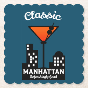 Manhattan Cocktail Wall Art Paper Coaster