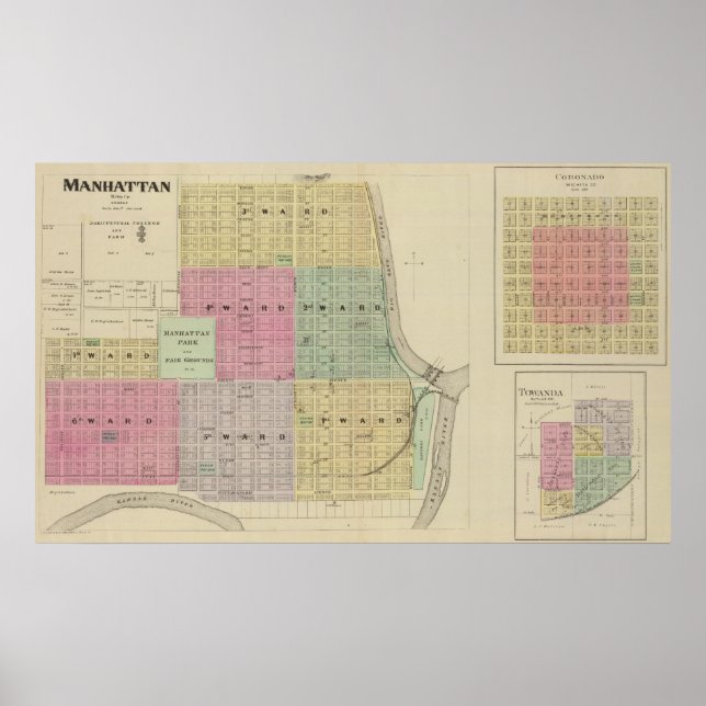 Manhattan, Coronado, Towanda, Kansas Poster (Front)