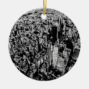 Manhattan designed ceramic tree decoration