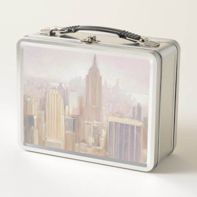 Manhattan in the Mist | New York City Metal Lunch Box (Front)