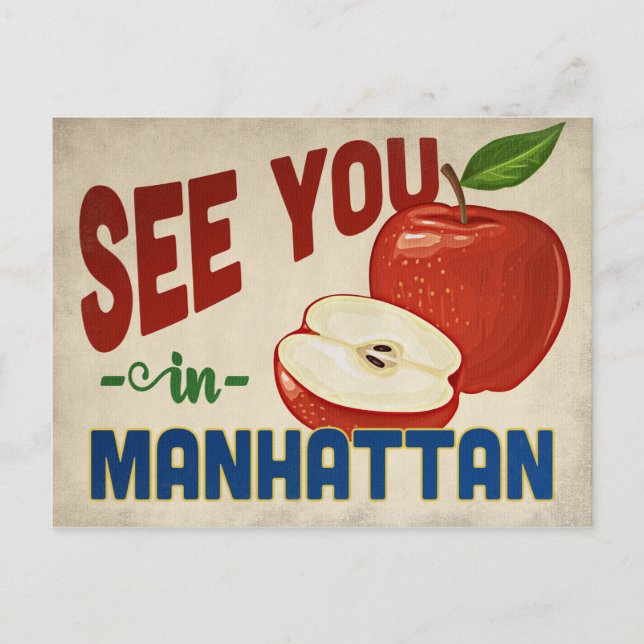 Manhattan Kansas Apple - Vintage Travel Postcard (Front)