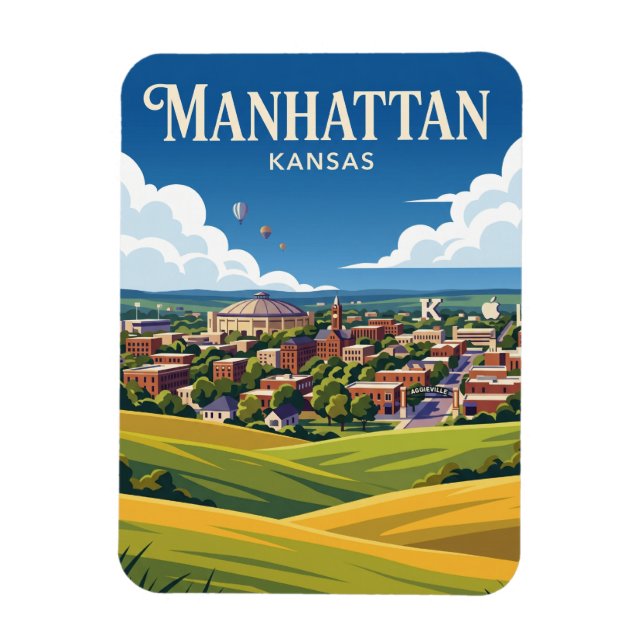 Manhattan Kansas Magnet (Vertical)