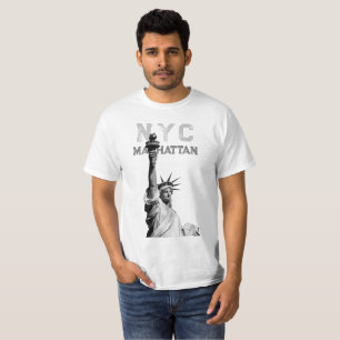 Manhattan Liberty Statue Nyc Men's Elegant T-Shirt