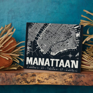 Manhattan Map Illustration  Plaque