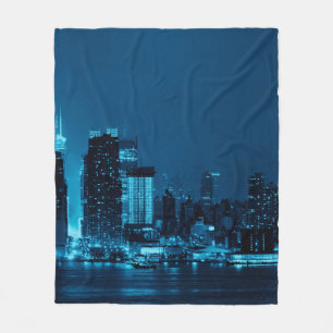 Manhattan midtown skyscrapers and New York City sk Fleece Blanket