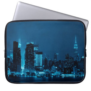 Manhattan midtown skyscrapers and New York City sk Laptop Sleeve