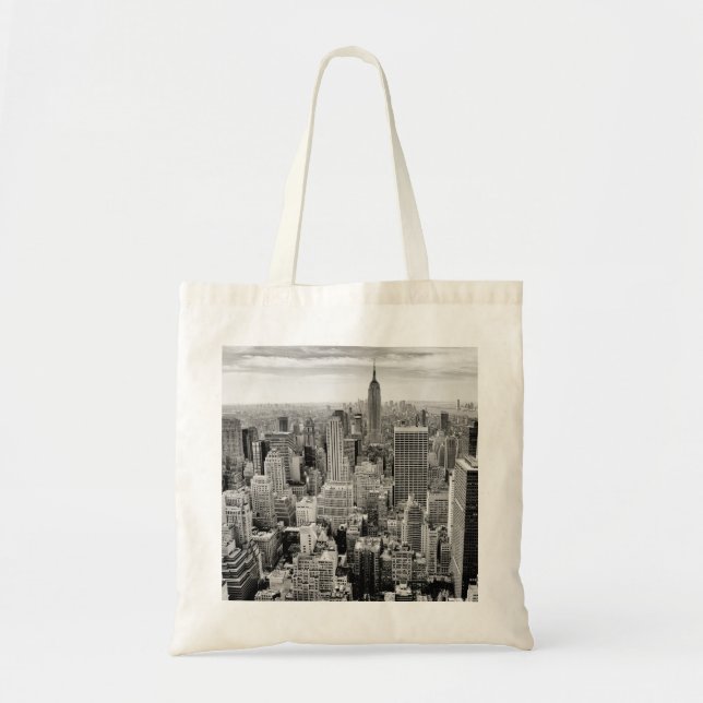 Manhattan, New York (black & white panorama) Tote Bag (Front)