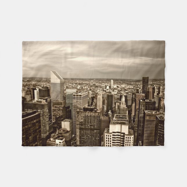 Manhattan New York City Fleece Blanket (Front (Horizontal))