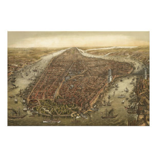 Manhattan New York City Old Photo Enlargement