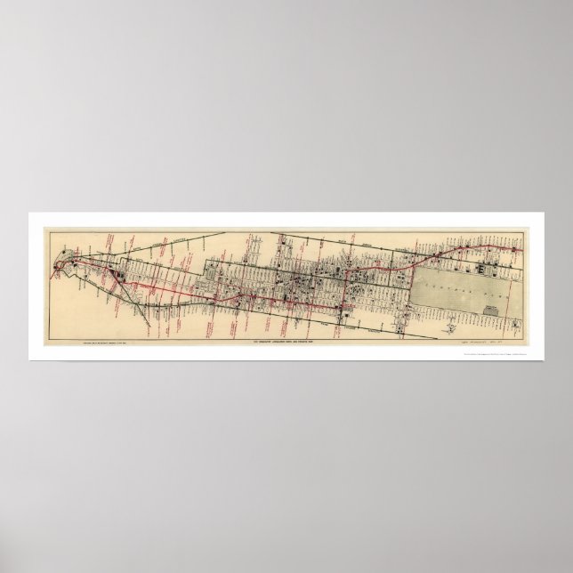 Manhattan New York Map 1906 Poster (Front)