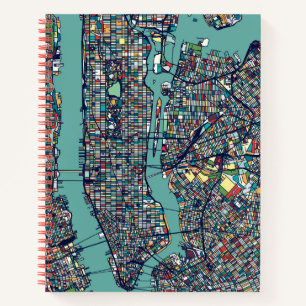 Manhattan New York Map Notebook