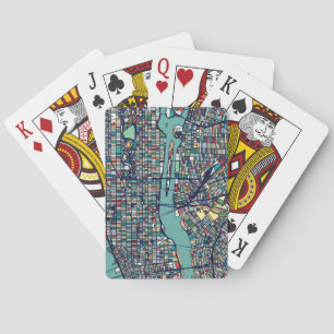 Manhattan New York Map Playing Cards