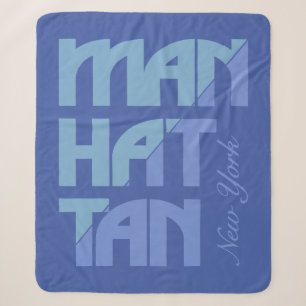 Manhattan New York Sherpa Blanket