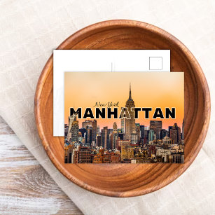 Manhattan New York Skyline Travel Postcard