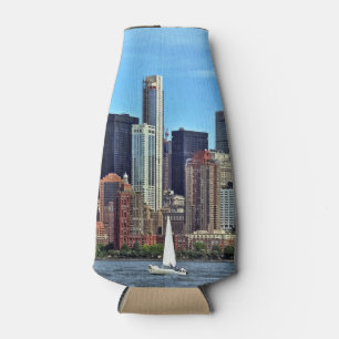 Manhattan NY – Sailboat By Manhattan Skyline Bottle Cooler