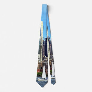 Manhattan NY – Sailboat By Manhattan Skyline Tie