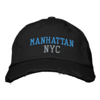 MANHATTAN NYC Blue Grey Black Vintage Style
