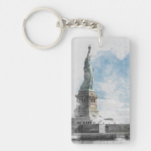 Manhattan Nyc Liberty Statue Key Ring