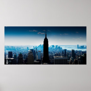 Manhattan Panorama With Empire State Building Poster