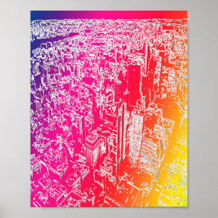 Manhattan rainbow poster