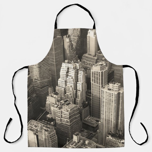Manhattan skyline, black and white aerial. apron (Front)