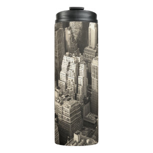 Manhattan skyline, black and white aerial. thermal tumbler