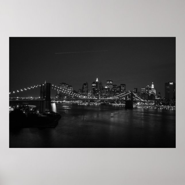 Manhattan Skyline II B&W Poster (Front)