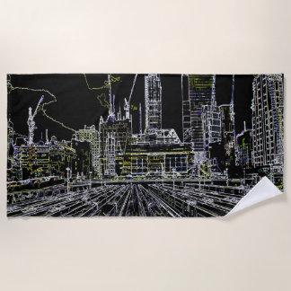 Manhattan station beach towel