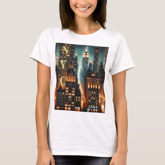 Manhattan Vibes T-Shirt – Bold New York City Stree (Front)