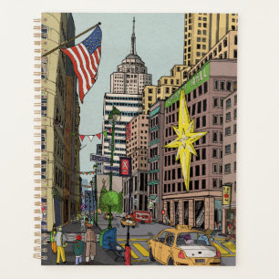 Manhattan Winter New York Christmas Illustration Planner