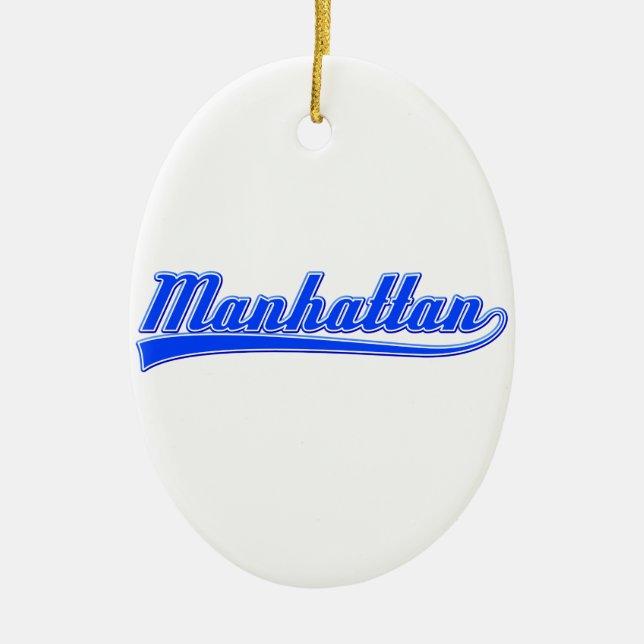 Manhattan With Swash Ceramic Tree Decoration (Front)