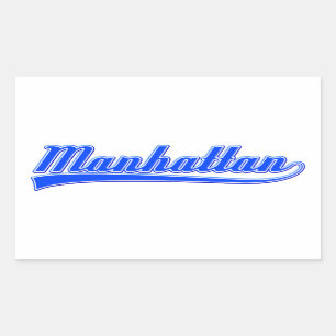 Manhattan With Swash Rectangular Sticker